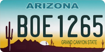 AZ license plate BOE1265