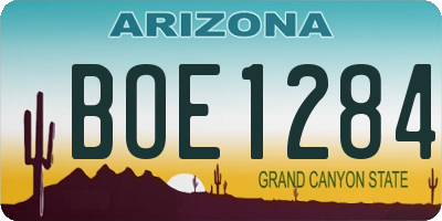 AZ license plate BOE1284