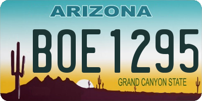 AZ license plate BOE1295