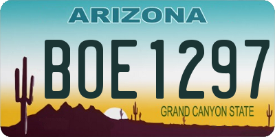 AZ license plate BOE1297