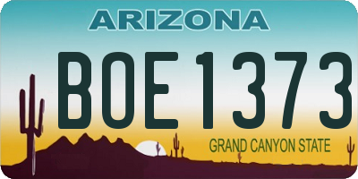 AZ license plate BOE1373