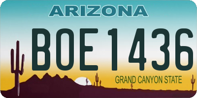 AZ license plate BOE1436