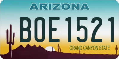 AZ license plate BOE1521