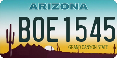 AZ license plate BOE1545