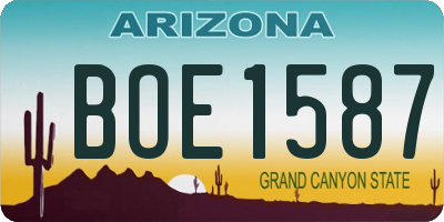AZ license plate BOE1587