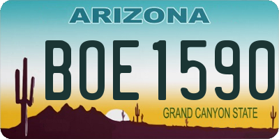 AZ license plate BOE1590