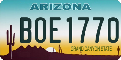 AZ license plate BOE1770
