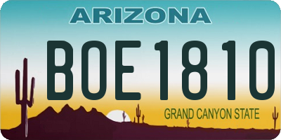 AZ license plate BOE1810