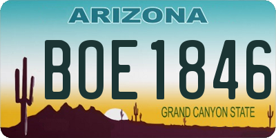 AZ license plate BOE1846