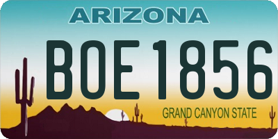AZ license plate BOE1856