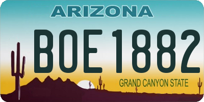 AZ license plate BOE1882