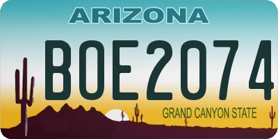 AZ license plate BOE2074