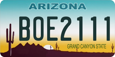 AZ license plate BOE2111