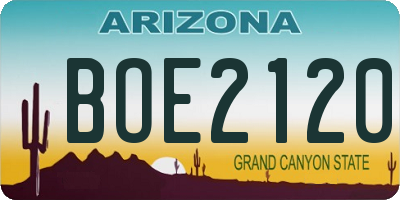 AZ license plate BOE2120