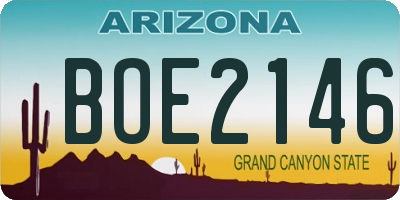AZ license plate BOE2146
