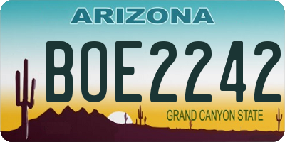 AZ license plate BOE2242