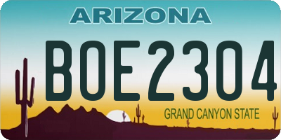 AZ license plate BOE2304