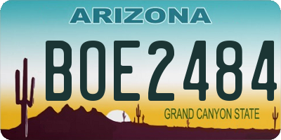 AZ license plate BOE2484
