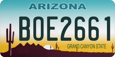 AZ license plate BOE2661
