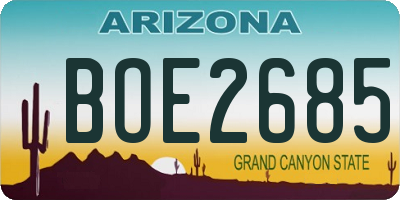 AZ license plate BOE2685