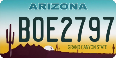 AZ license plate BOE2797