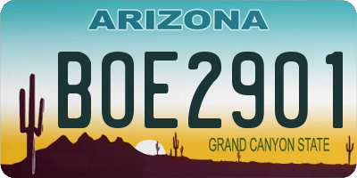 AZ license plate BOE2901