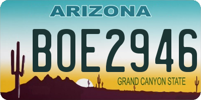 AZ license plate BOE2946