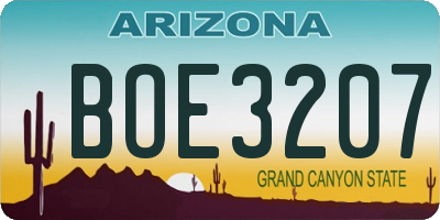 AZ license plate BOE3207