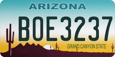 AZ license plate BOE3237