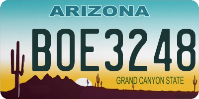 AZ license plate BOE3248