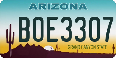 AZ license plate BOE3307