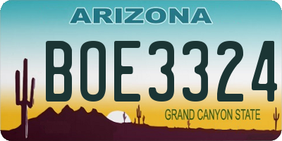 AZ license plate BOE3324