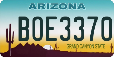 AZ license plate BOE3370