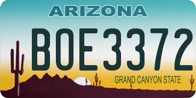 AZ license plate BOE3372