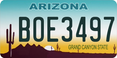 AZ license plate BOE3497