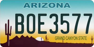AZ license plate BOE3577