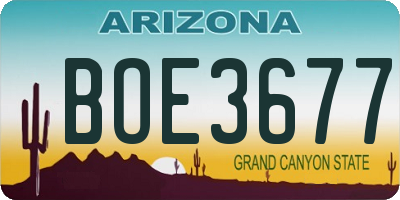 AZ license plate BOE3677