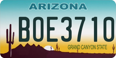 AZ license plate BOE3710