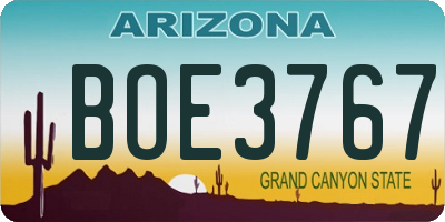 AZ license plate BOE3767