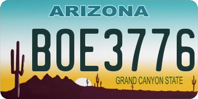 AZ license plate BOE3776
