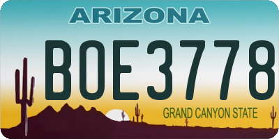 AZ license plate BOE3778