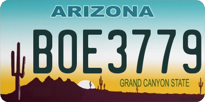 AZ license plate BOE3779