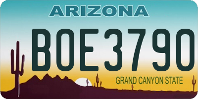 AZ license plate BOE3790