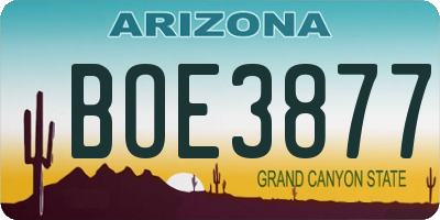AZ license plate BOE3877