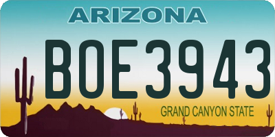 AZ license plate BOE3943