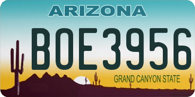 AZ license plate BOE3956