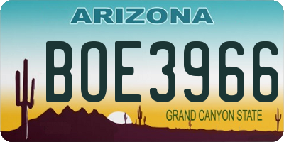AZ license plate BOE3966