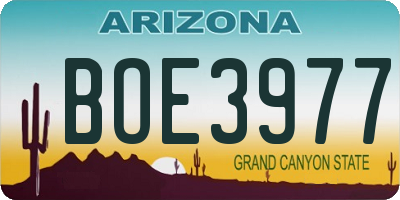 AZ license plate BOE3977