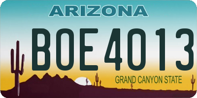 AZ license plate BOE4013
