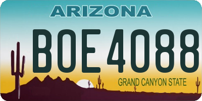 AZ license plate BOE4088